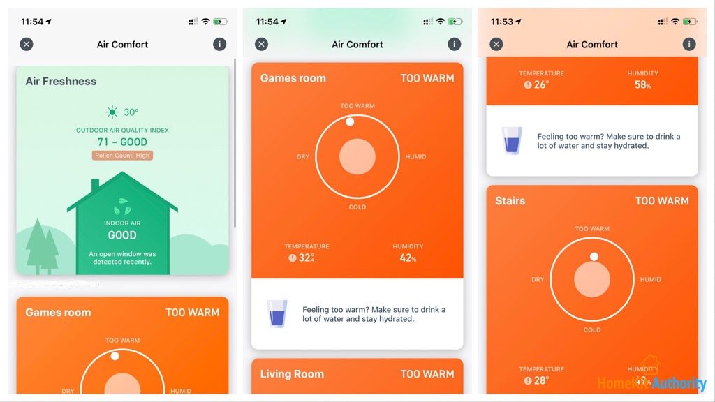 Tado app air quality info